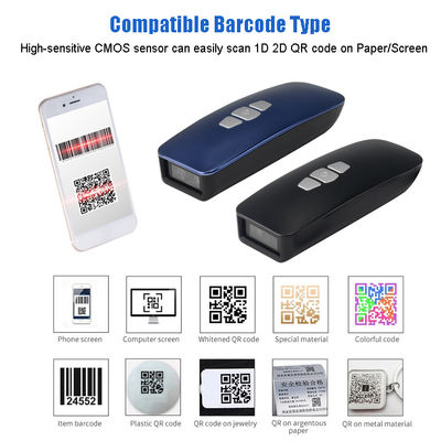 CMOS 2D Mini Qr Code Scanner Portable Pocket Barcode Scanner With Time ...