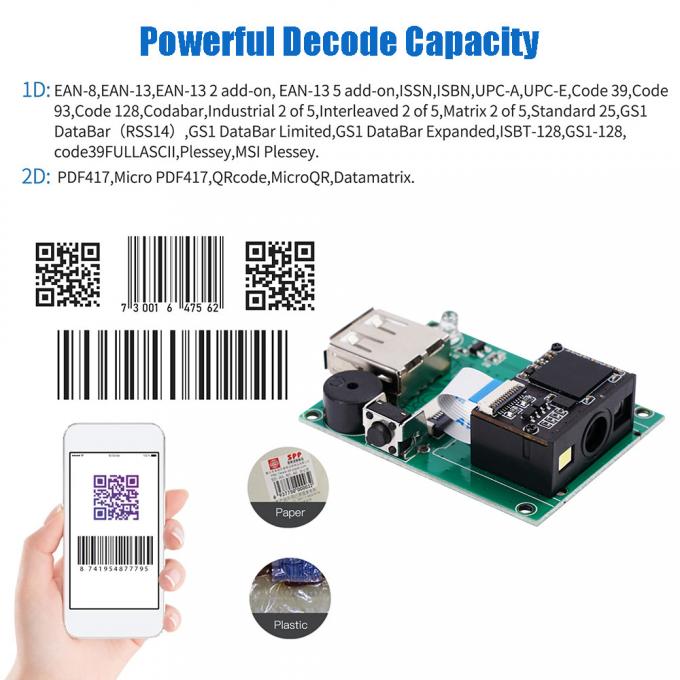 OEM Fixed Barcode Scanner Module Mini 2D Barcode Scan Engine 4mil ...